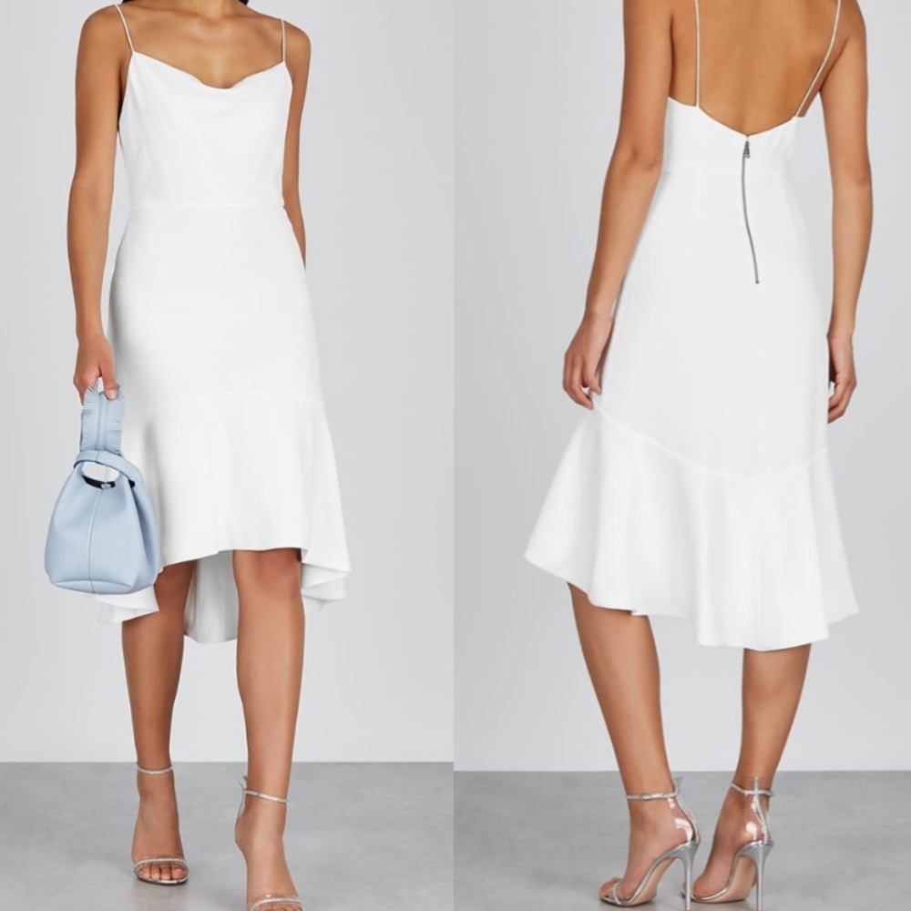 NWT Alice + Olivia Ivory Adriana Crepe Dress